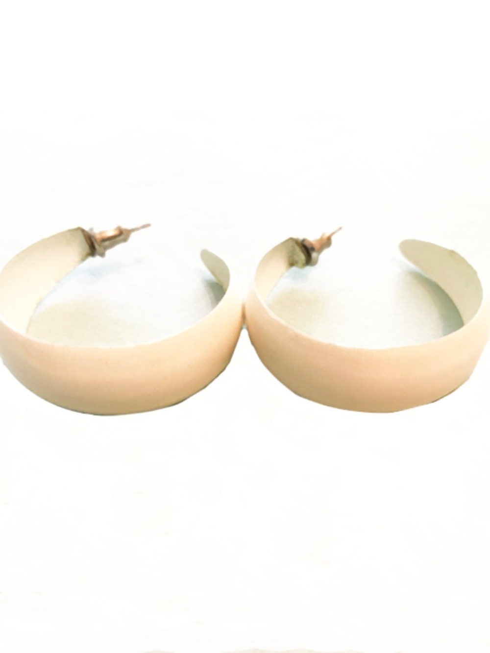 White Hoop Earrings